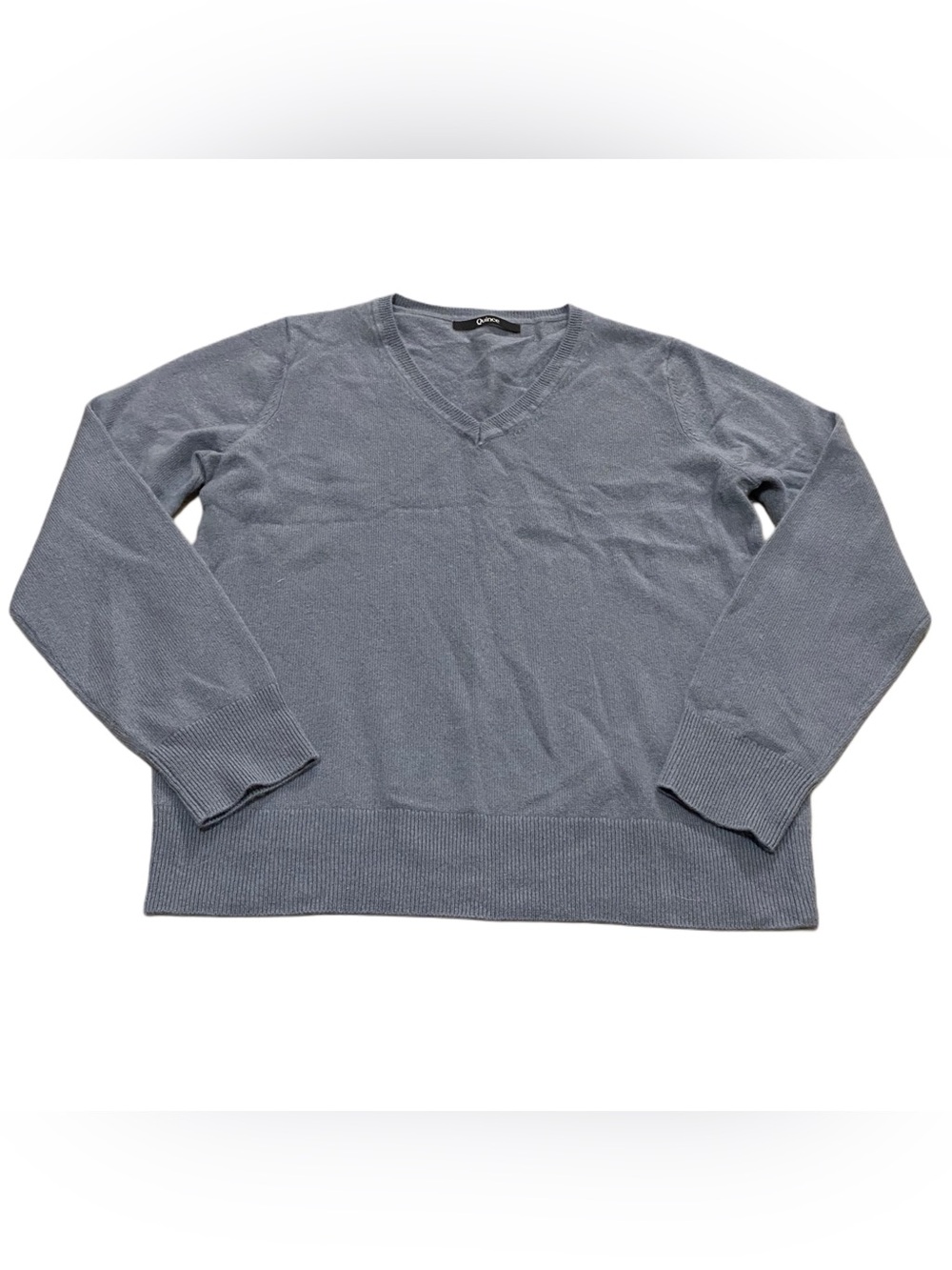 Quince 100% Cashmere V-Neck Blue Gray Sweater Size‎ Medium